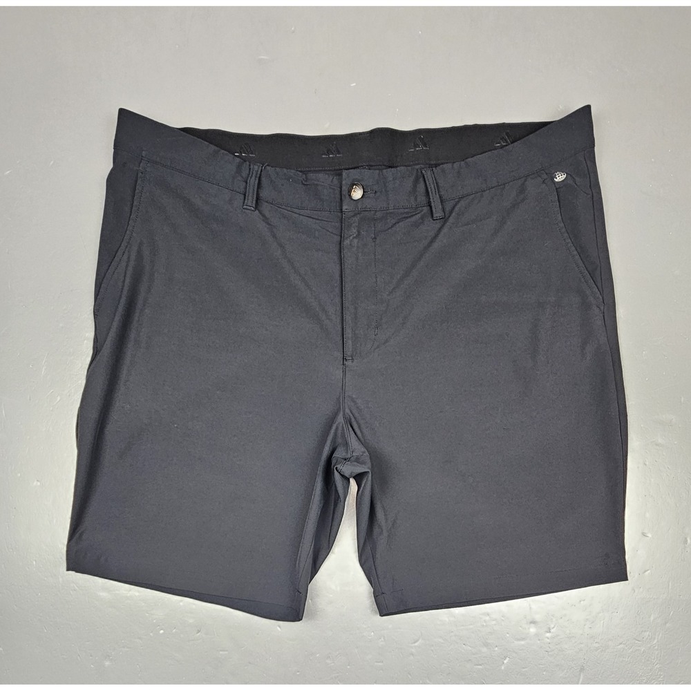 Adidas Golf Shorts Mens 42 Black Flat Front Performance Flat Front Stretch